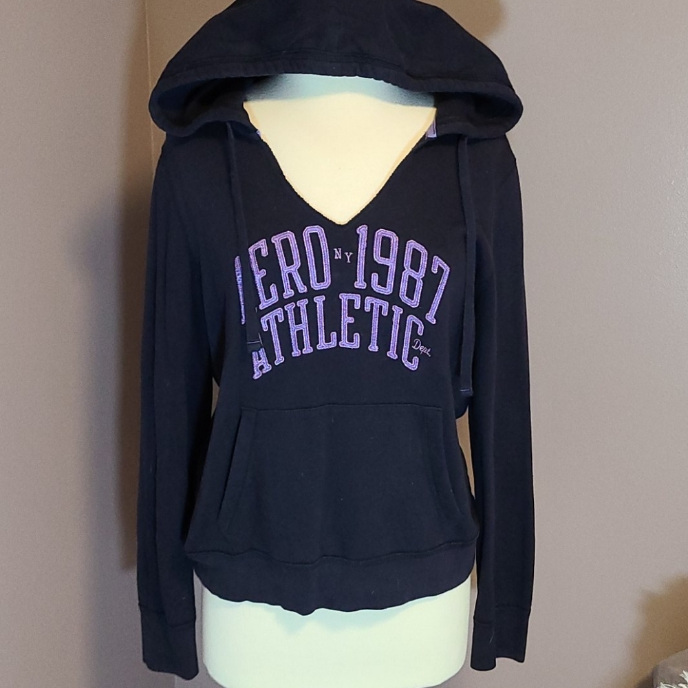 Hoodie Sweatshirt in Navy Blue & Purple